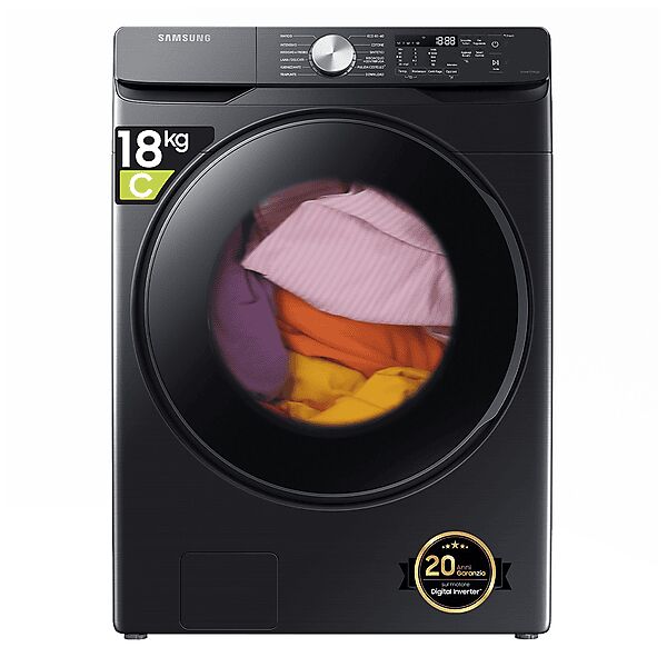 samsung wf18t8000gv/et lavatrice, caricamento frontale, 18 kg, 79,6 cm, classe c