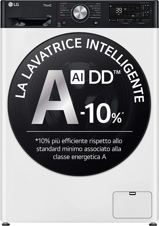 LG F4R7511TSWB Lavatrice 11kg AI DD, Classe A-10%, 1400 giri, TurboWash,Autodose