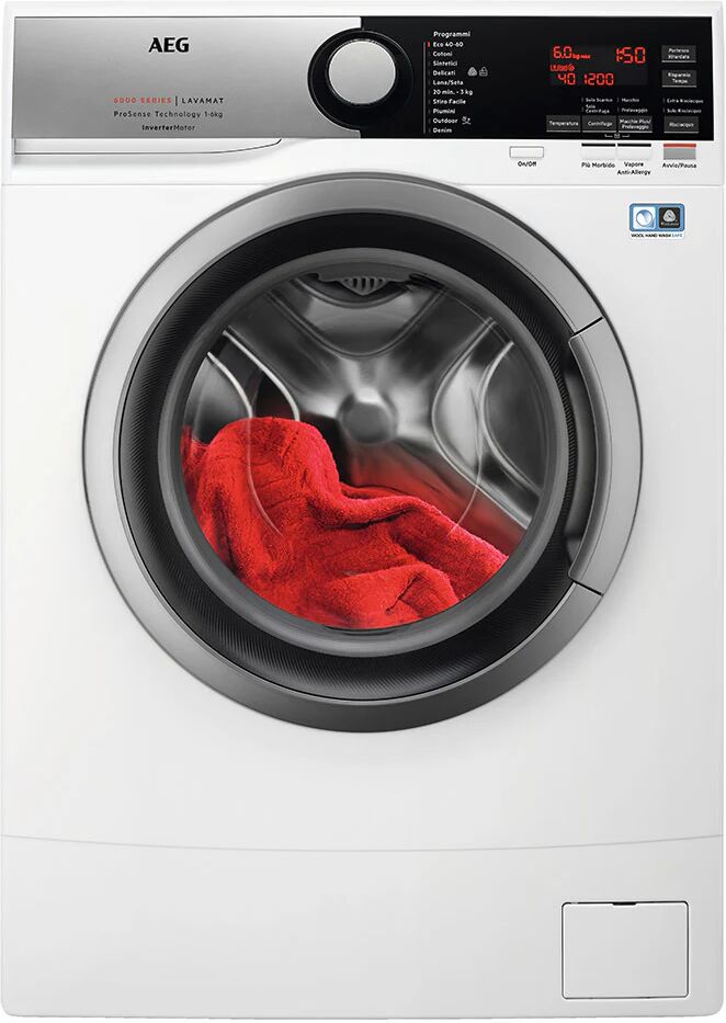 AEG L6SE62S lavatrice Caricamento frontale 6 kg 1151 Giri/min Bianco