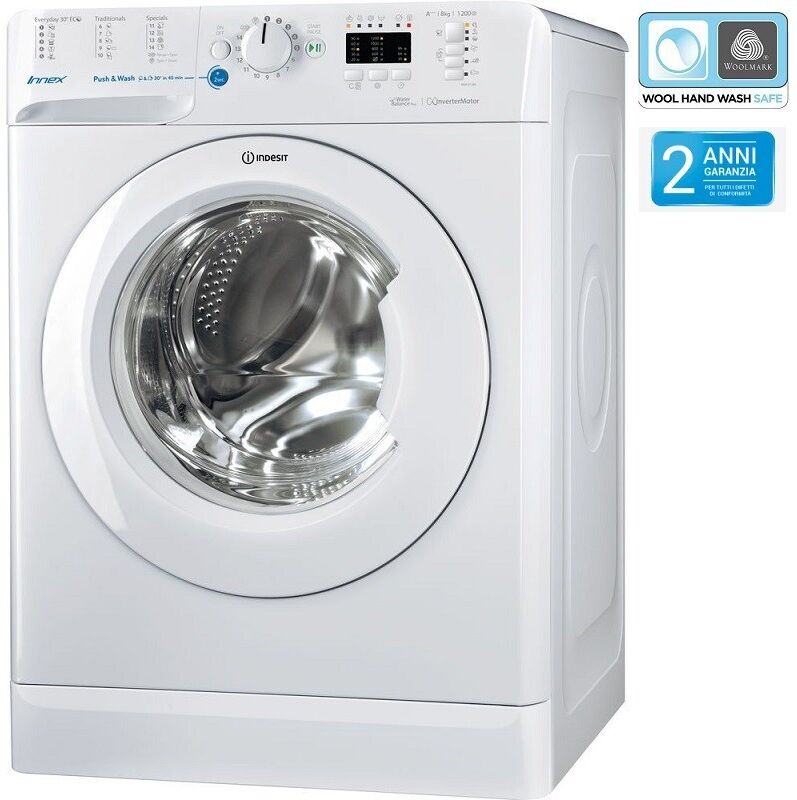 Indesit Lavatrice Indesit A Carico Frontale Modello Bwa 81283x W Eu Da 8 Kg 1200 Giri In Classe A+++ Libera Installazione Colore Bianco