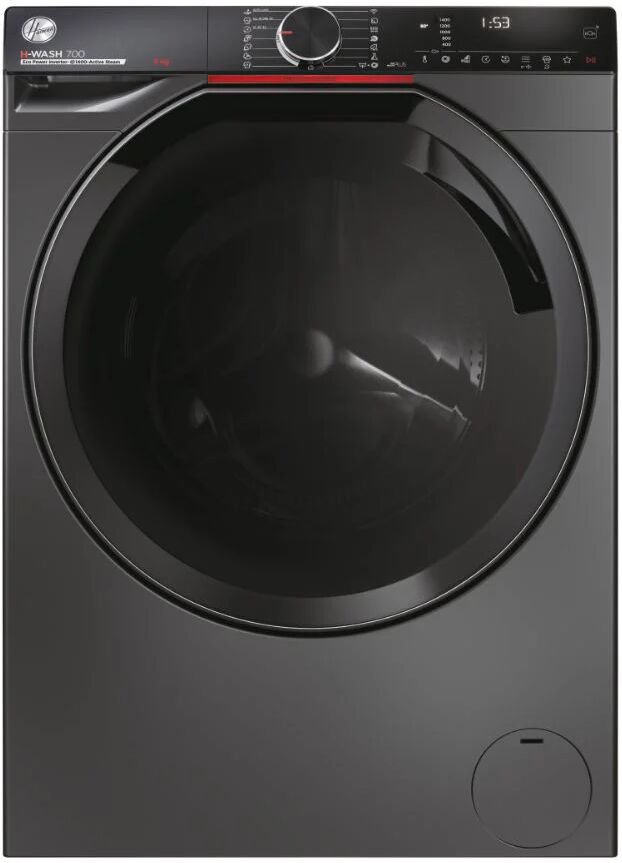 Hoover H-WASH 700 Lavatrice Slim, 9kg, Classe A, 1400 giri, Antracite, H7W4 49MBCR-S