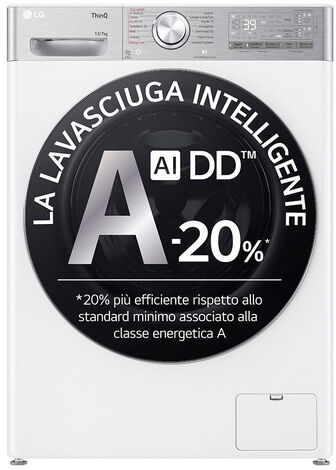 LG D4R9513TPWC Lavasciuga 13/7kg AI DD, Classe D, 1400 giri, TurboWash