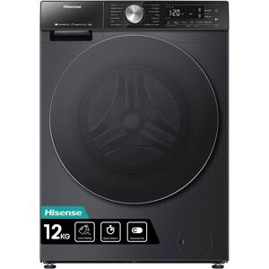 HISENSE WF5S1245BB WiFi-enabled 12 kg 1400 Spin Washing Machine - Black, Black