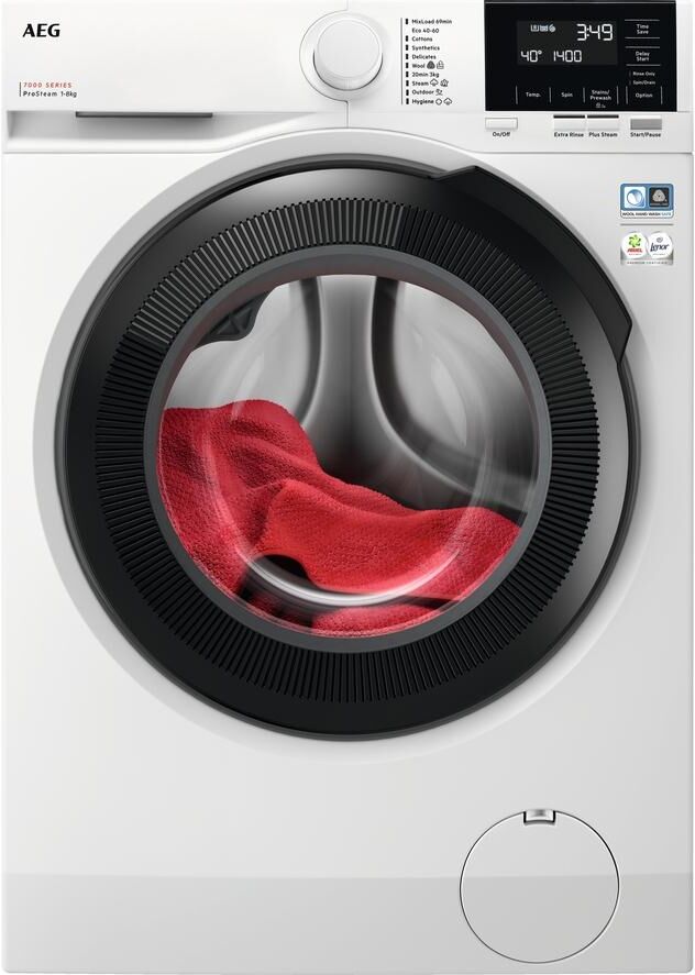 AEG 7000 ProSteam LFR71864B 8 kg 1600 rpm Washing Machine - White, White