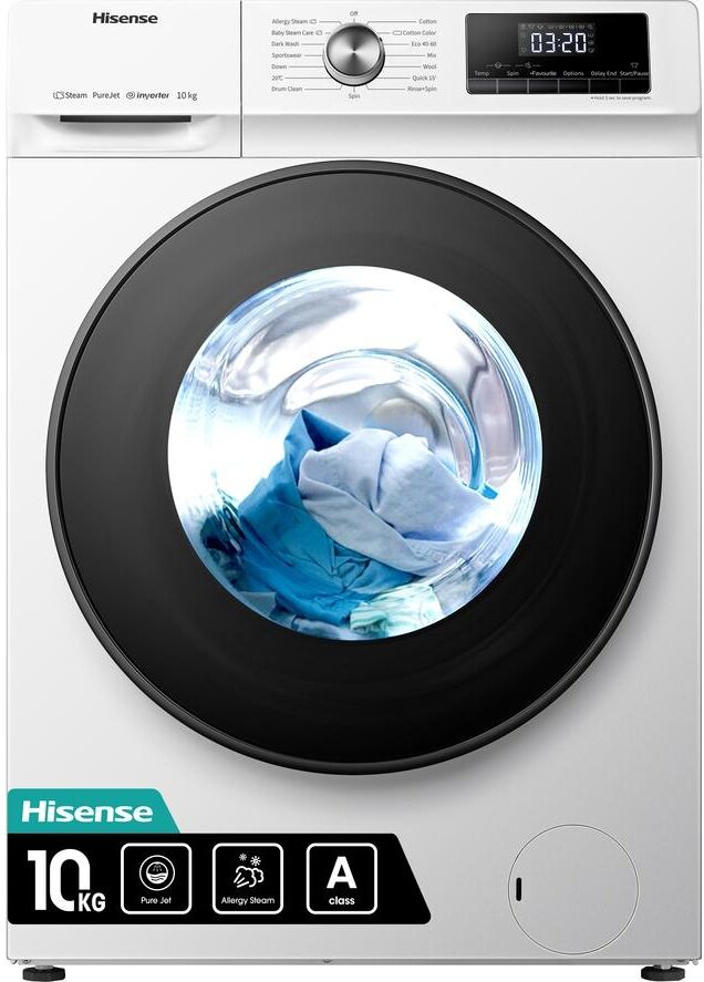 HISENSE WFQA1014EVJM 10 kg 1400 rpm Washing Machine - White, White