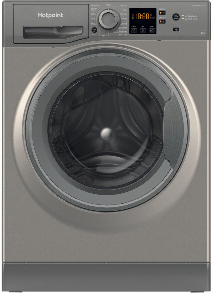 Hotpoint NSWM864CGGUK Graphite 8kg 1600rpm Freestanding Washing Machine - Graphite