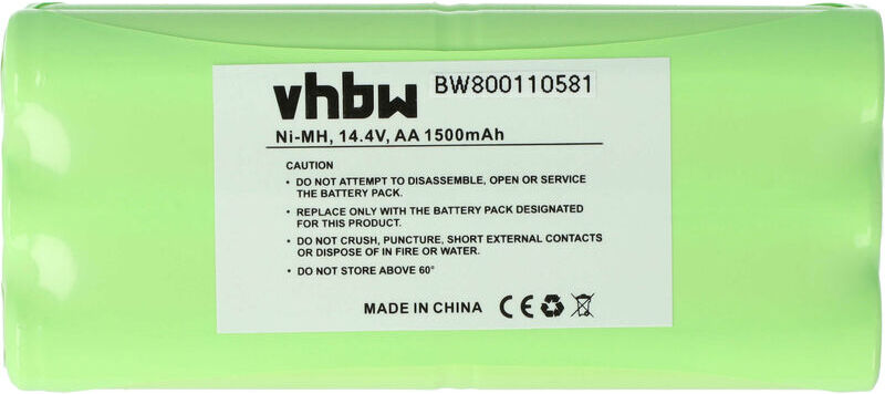 vhbw NiMH Batterie 1500mAh (14.4V) pour appareil électroménager aspirateur Dirt