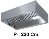 Chefook Hotte aspirante centrale 220 cm de profondeur sans moteur - Capot d'extraction Largeur centrale 260Cm sans moteur