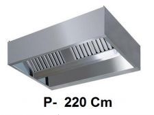 Chefook Hotte aspirante centrale 220 cm de profondeur sans moteur - Hotte de cuisine largeur centrale 240Cm sans moteur