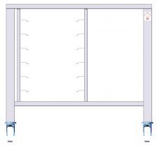 CHEFOOK Support Inox à Glissières Avec Roulettes Pour Four Professionnel 4, 5, 6 et 7 Plaques 94,6 x 79 x 88,3 H Cm