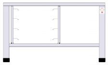 CHEFOOK Support Inox à Glissières 10 plaques Gn 2/1 (65 x 53 cm) Dimensions: 99,5 x 86 x 63,3 H Cm