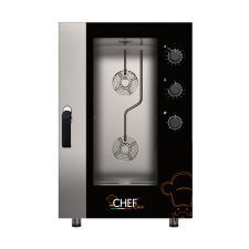 CHEFOOK Four Électrique Professionnel Pour Restaurant Contrôle Mécanique 11 Plaques de Cuisson GN 1/1 (53x32,5 cm)  à Vapeur Directe Nouvelle Génération