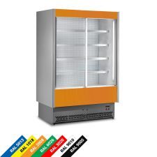 Chefook Vitrine Murale Réfrigérée Vulcano Pour Viande 0°C/+2°C, Portes Coulissantes Double Vitrage, Profondeur 80 cm - Vitrine Murale Réfrigérée Vulcano Pour Viande, Portes Coulissantes, Larguer 208 cm