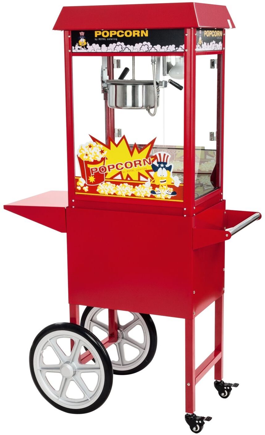 Royal Catering Machine à popcorn avec chariot - Rouge RCPW-16E