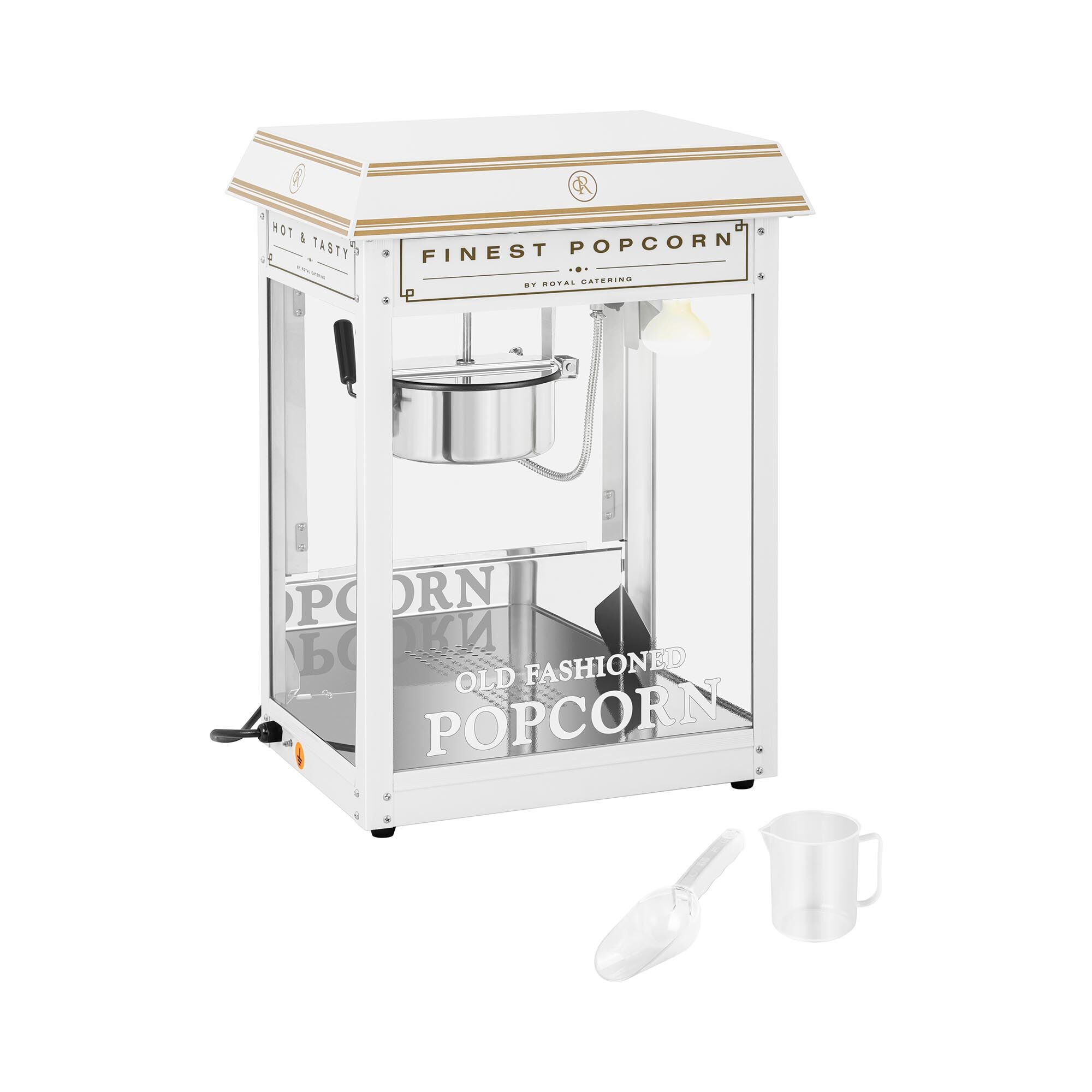Royal Catering Machine à popcorn - Coloris blanc et or RCPS-WG1