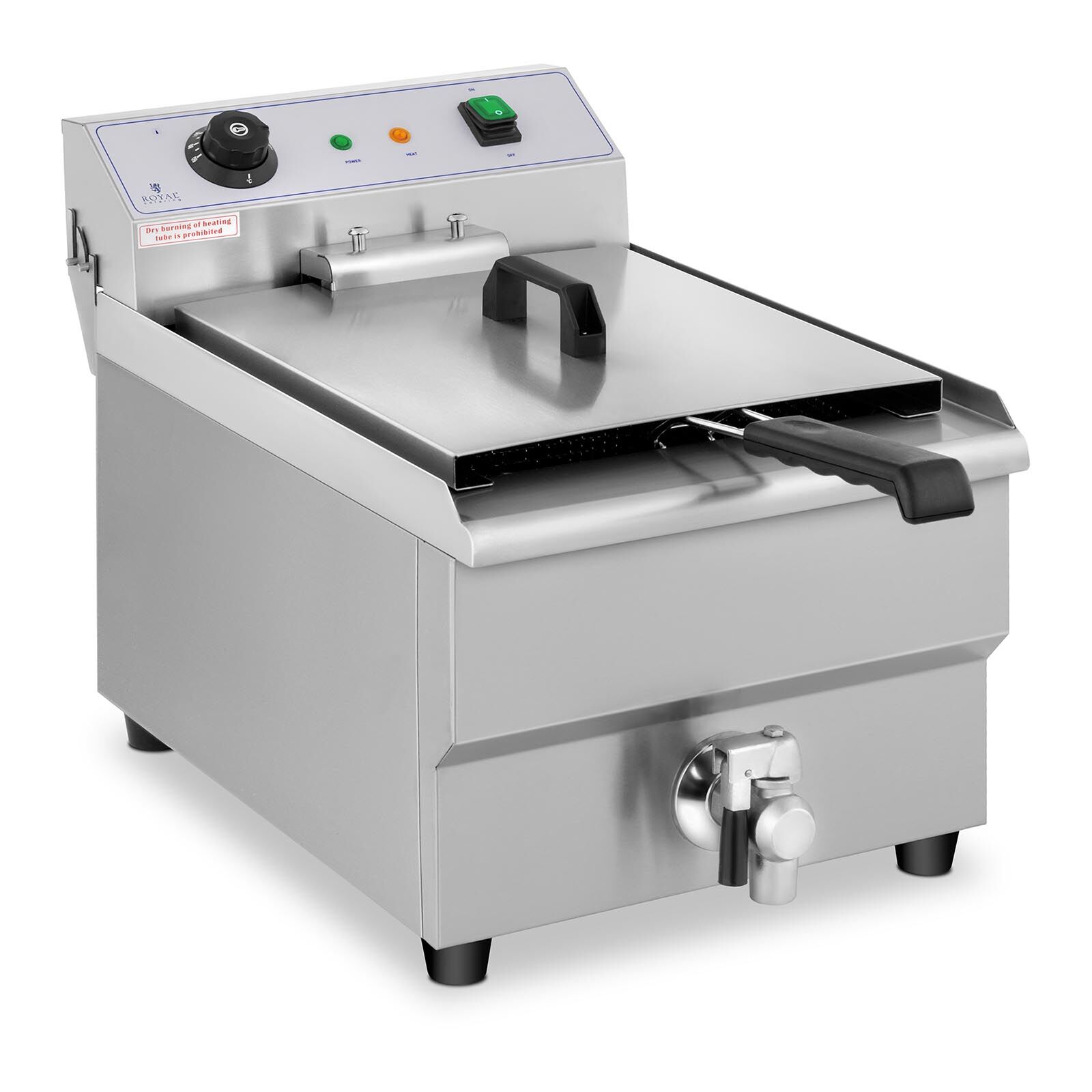 Royal Catering Elektro-Fritteuse - 16 Liter - Ablasshahn - 230 V