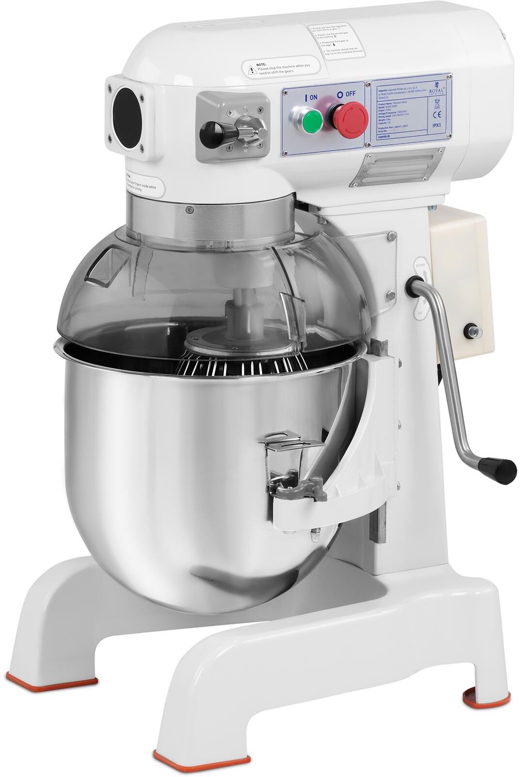 Royal Catering Teigknetmaschine - 20 L - 700 W - Schüssel absenkbar