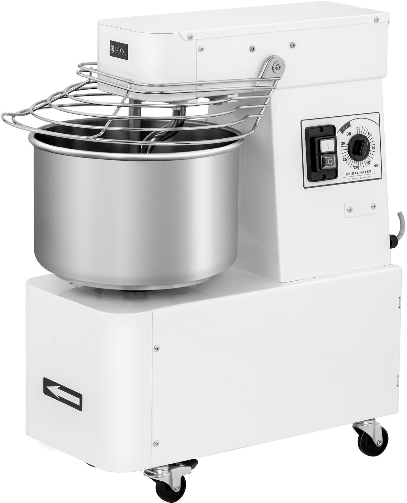 Royal Catering Teigknetmaschine - 15 L - 48 kg/h - 750 W - Kopf und Schüssel fest