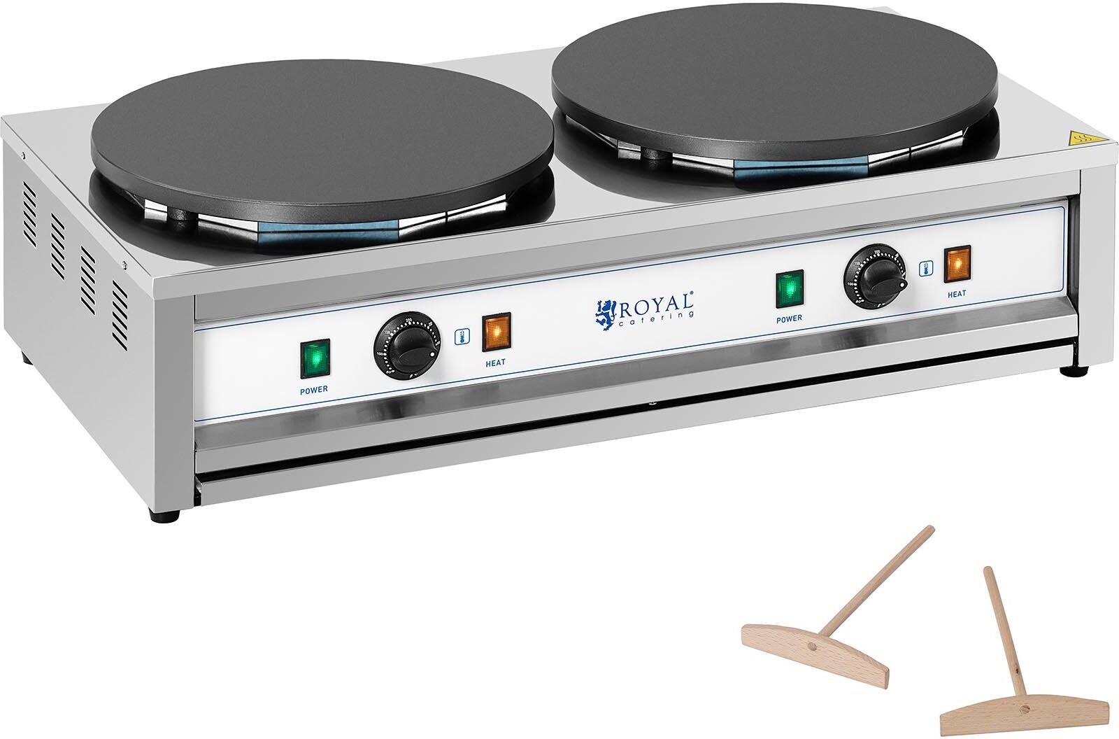 Royal Catering Crêpesmaker - 2 Heizplatten - 2 x 400 mm - 2 x 3.000 W