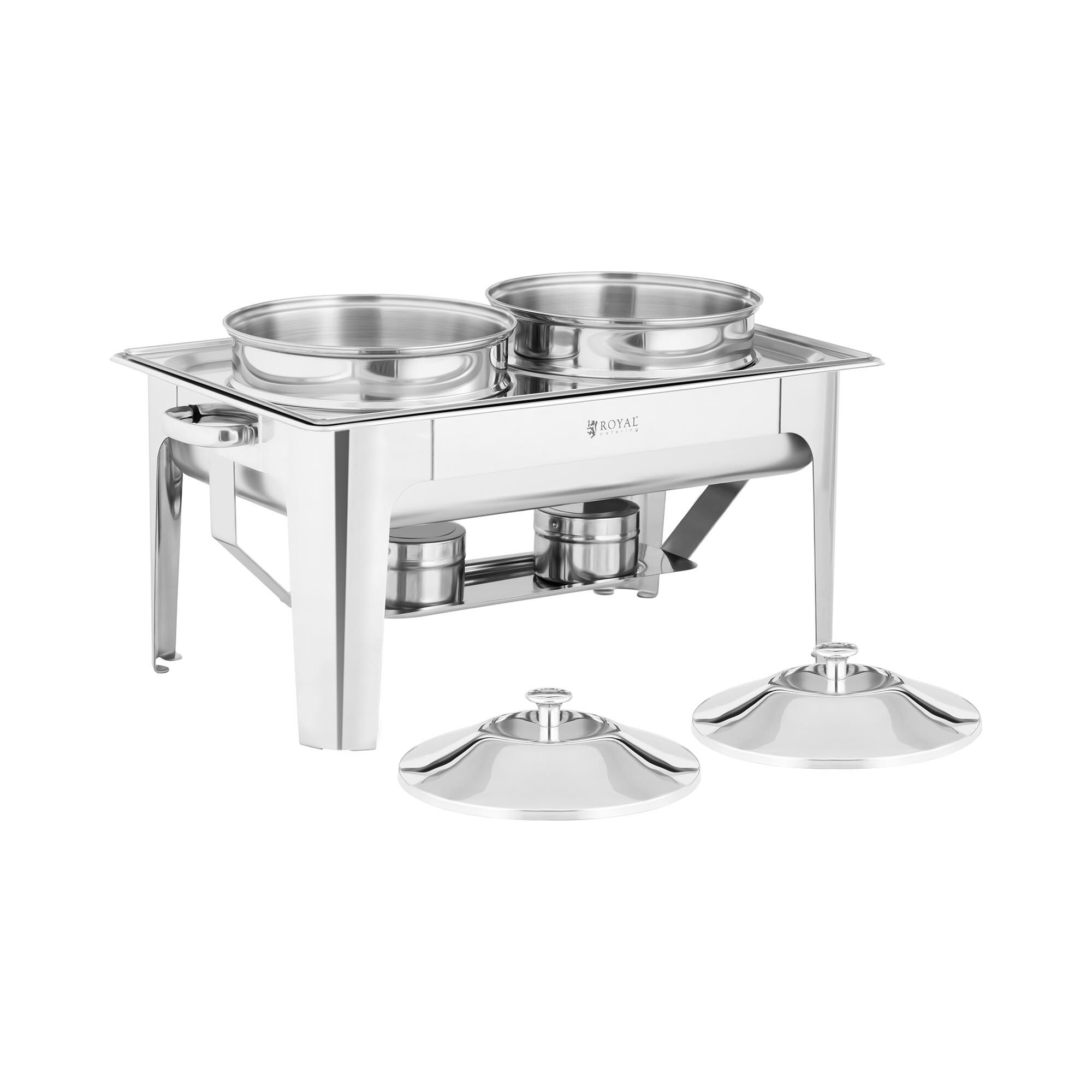 Royal Catering Chafing Dish - 2 x GN 1/2 - 2 x 4,5 L - 2 Brennstoffzellen - Royal Catering