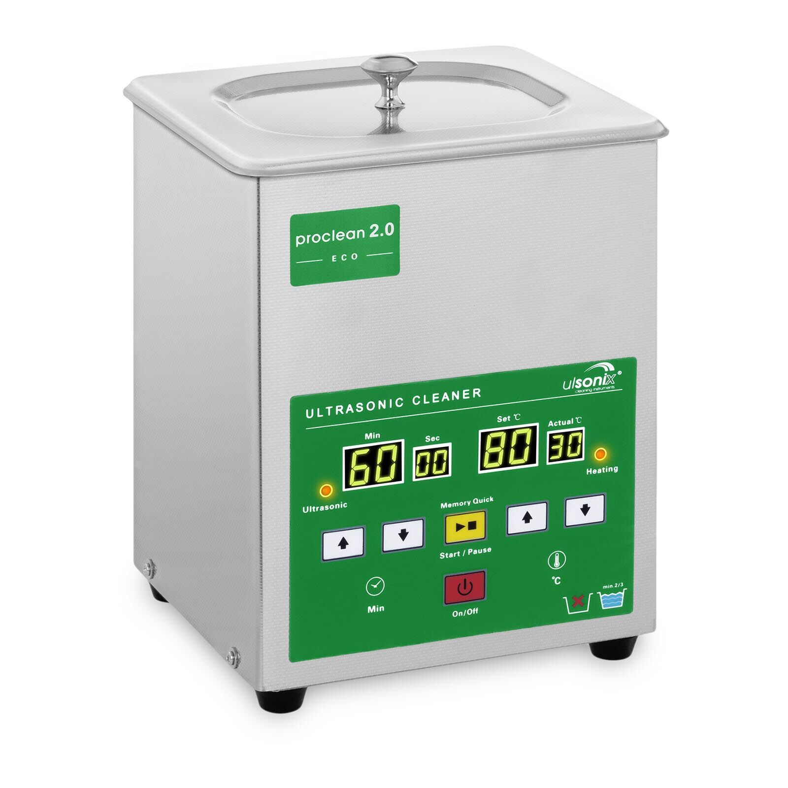 ulsonix Ultraschallreiniger - 2 Liter - 60 W - Memory Quick Eco