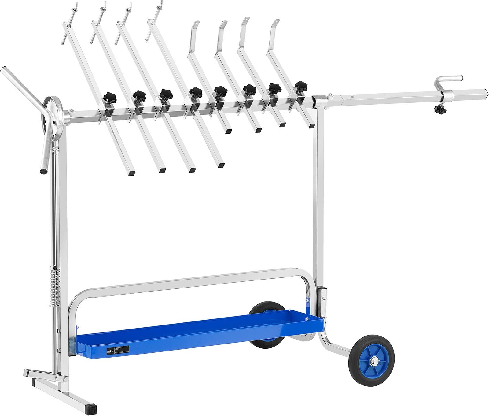 MSW Drehlackierständer - 8 Haltevorrichtungen - Räder - Ablage