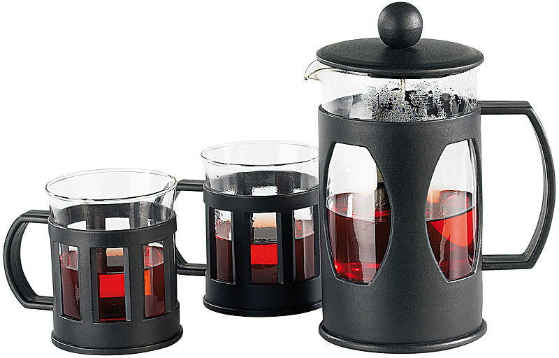 Rosenstein & Söhne Kaffee- & Teebereiter Set mit 2 Tassen, 600ml