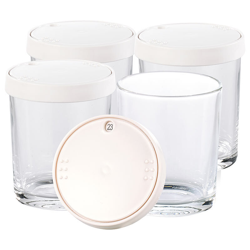 Pearl Ersatz-Gläser für PEARL Joghurt Maker, 4er-Set je 150 ml