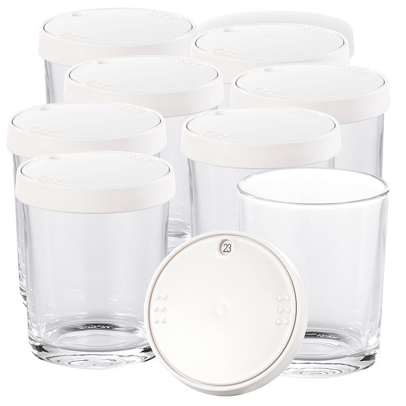 Pearl Ersatz-Gläser für PEARL Joghurt Maker, 8er-Set, je 150 ml
