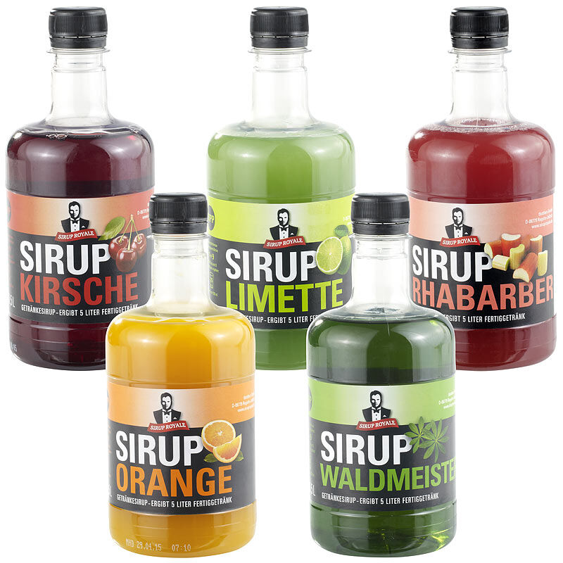 Sirup Royale Probierpaket, 6 Geschmacksrichtungen, je 0,5 Liter, PET
