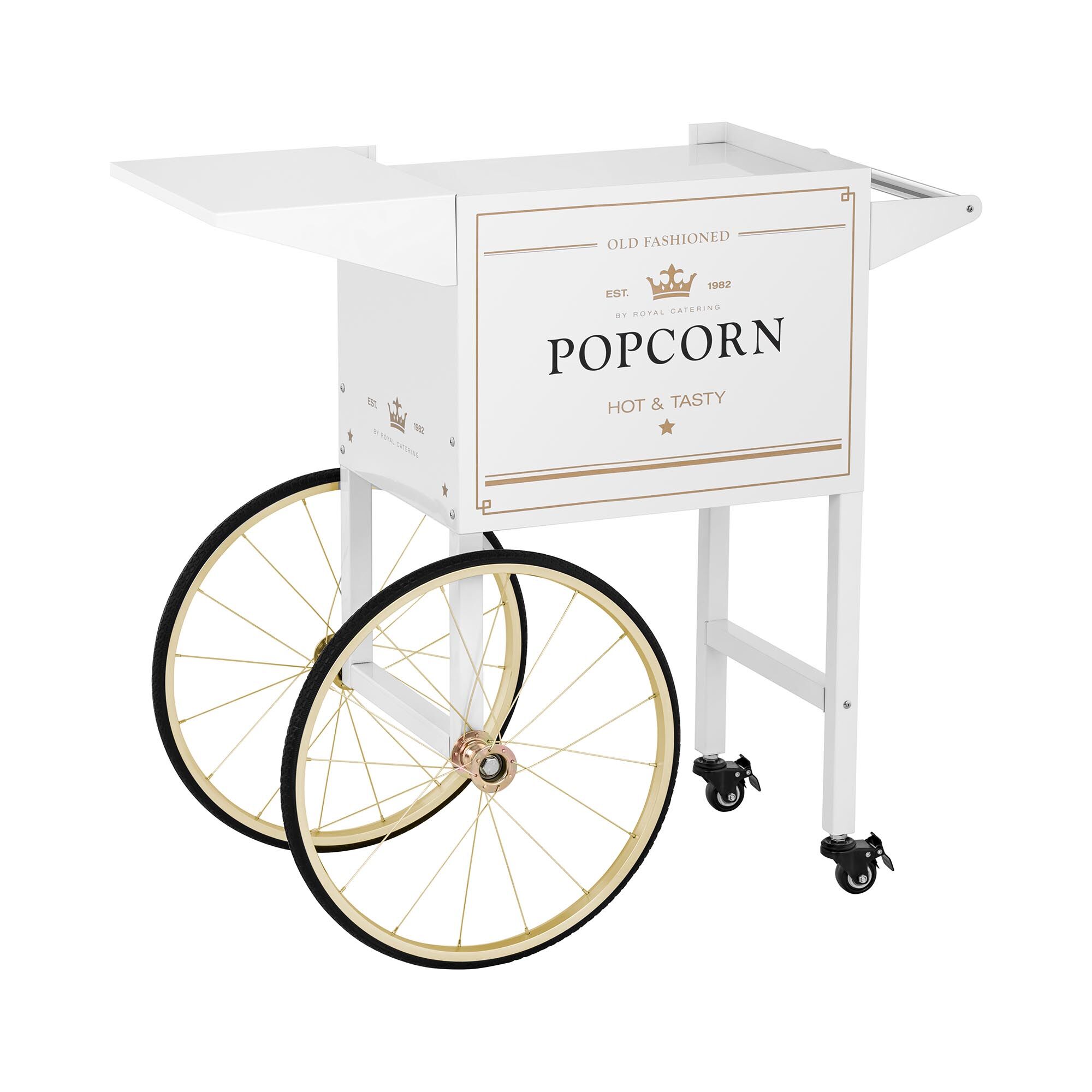 Royal Catering Vozík na stroj na popcorn - bílo-zlatý RCPT-WGWG-1