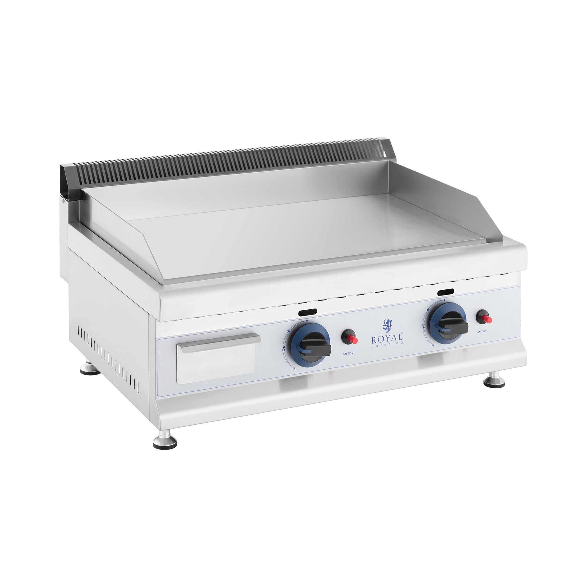 Royal Catering Dvojitý plynový gril - 60 x 40 cm - hladký - 2 x 3 100 W - zemní plyn - 20 mbar RC-GGF600