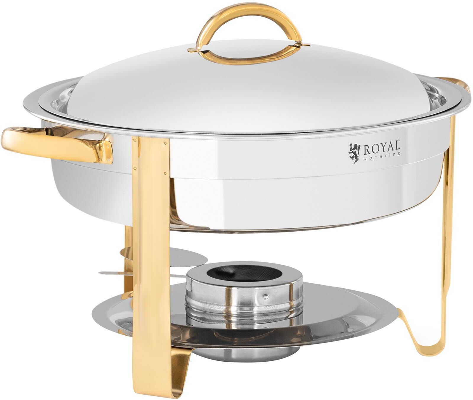 Royal Catering Chafing dish – zlaté akcenty – 4,5 l – 1 x palivový článek – Royal Catering RCCD-RT17_4.5L