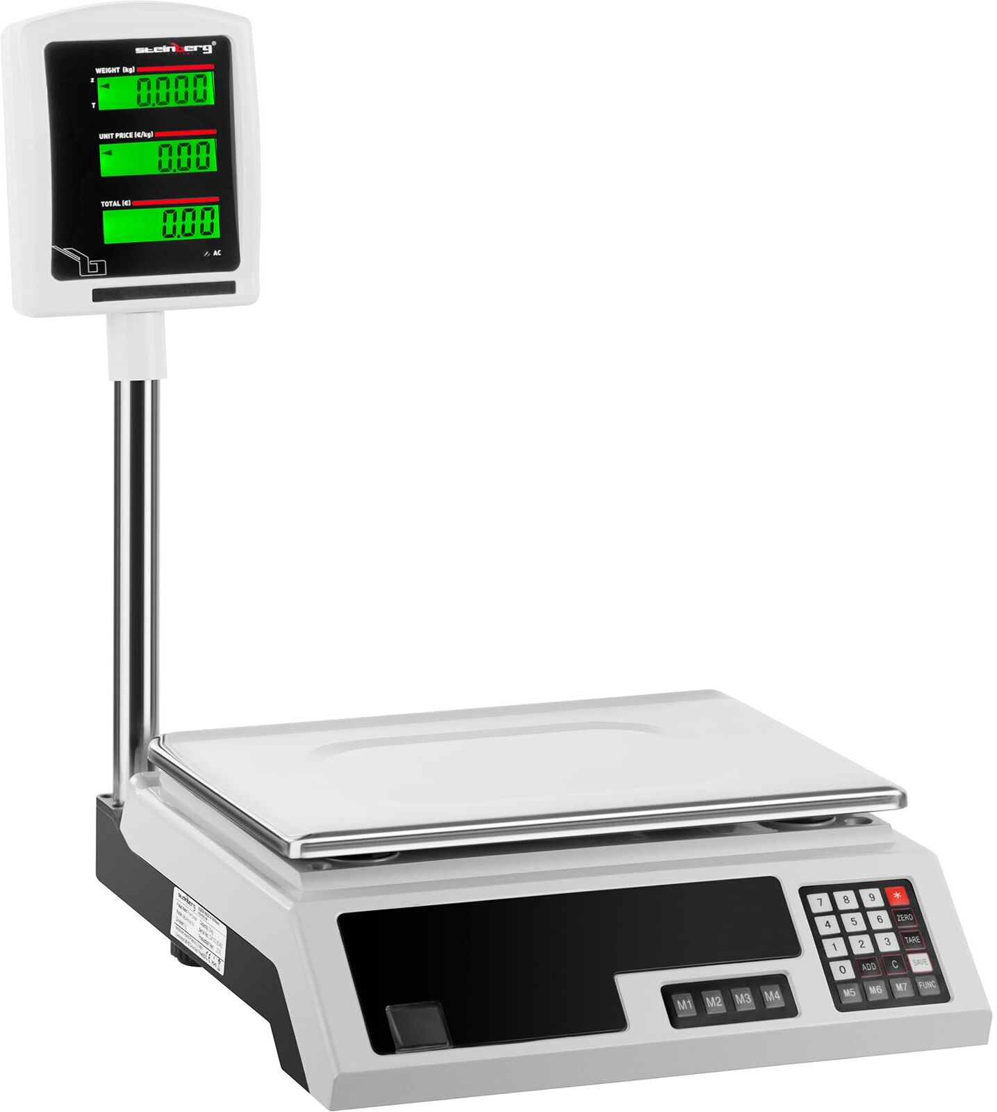 Steinberg Systems Obchodní váha - 30 kg / 1 g - 34 x 23 cm - 2 LCD SBS-PW-301CE