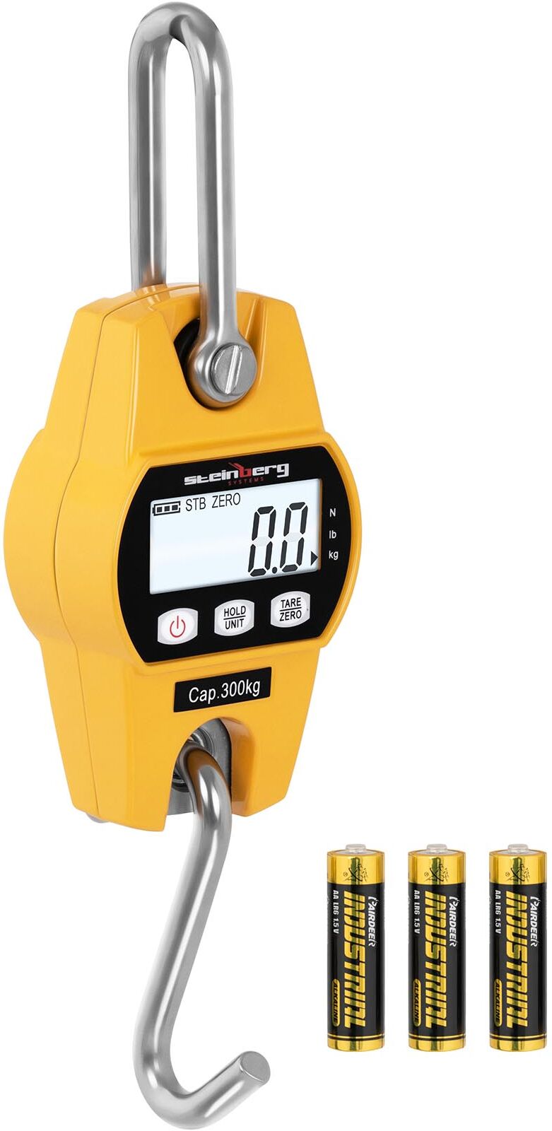 Steinberg Systems Jeřábová váha - 300 kg/100 g - LCD - žlutá SBS-KW-300AG