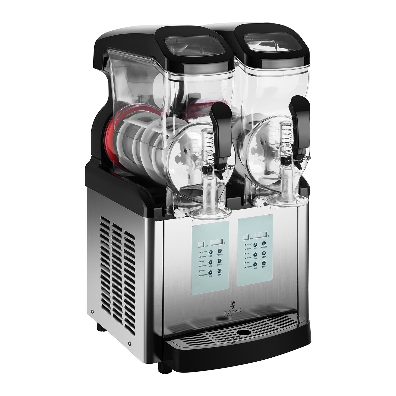 Royal Catering Slush-Maschine - 2 x 6 Liter - -20 °C Mindesttemperatur - Ice-Cream-Funktion 10011028