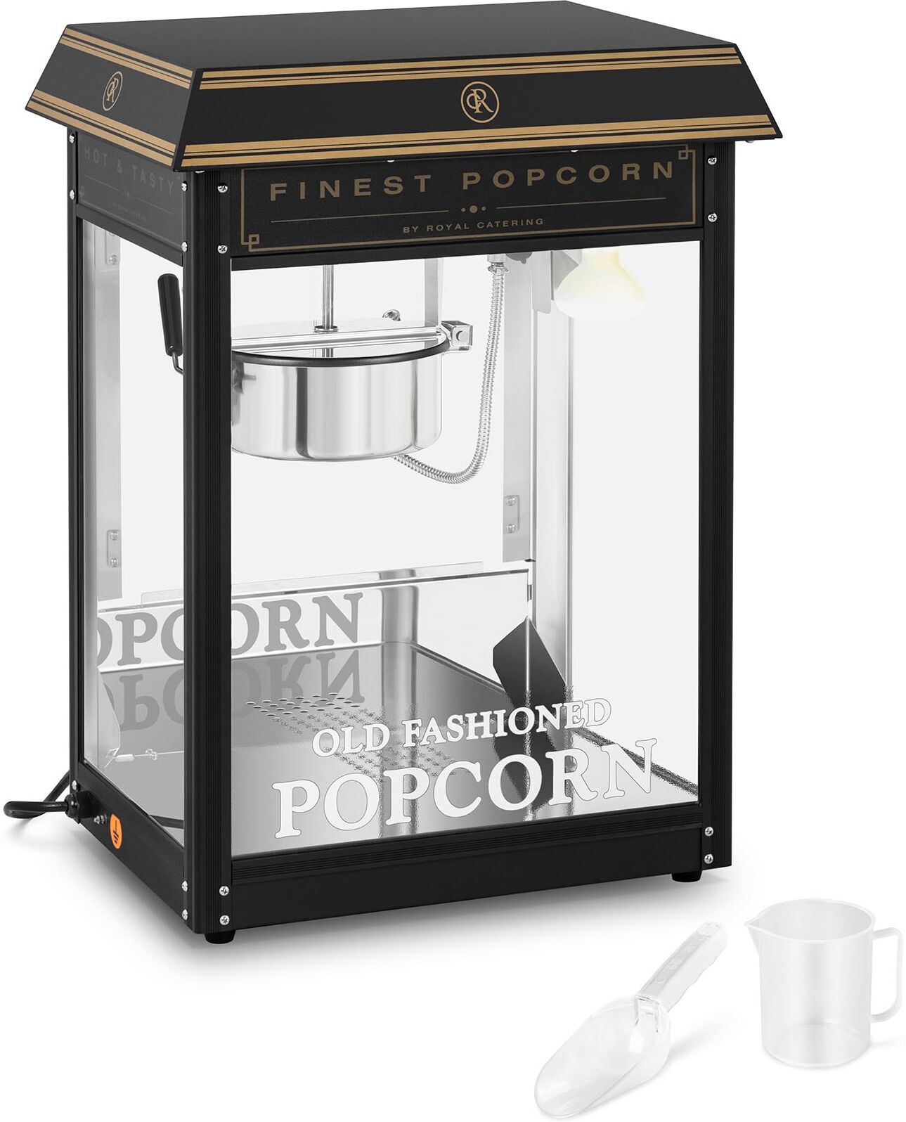 Royal Catering Popcornmaschine - schwarz & golden 10011100