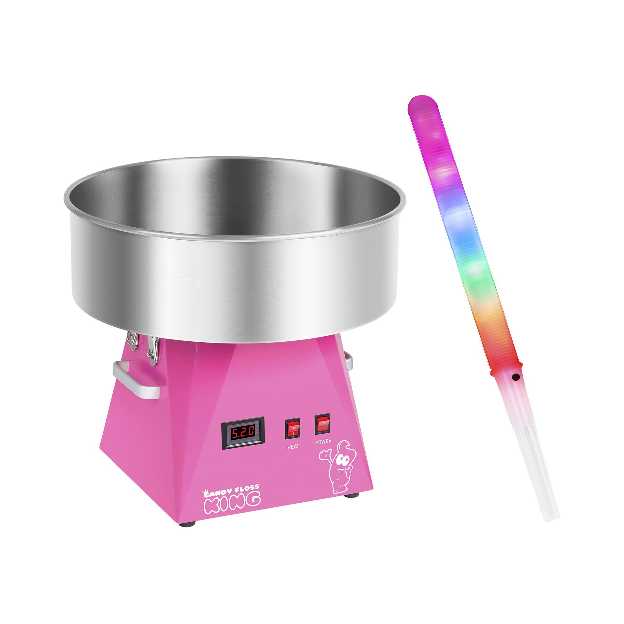 Royal Catering Zuckerwattemaschine mit Zuckerwattestäbchen LED - 52 cm - 1.030 Watt - 50 Stk. 18000327