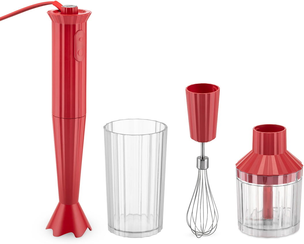 Alessi - Plissé Stabmixer Set, rot