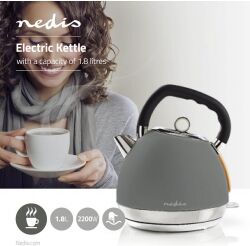 Nedis Elkedel   1,8 l   Soft-Touch   Grå, KAWK520EGY TILBUD NU