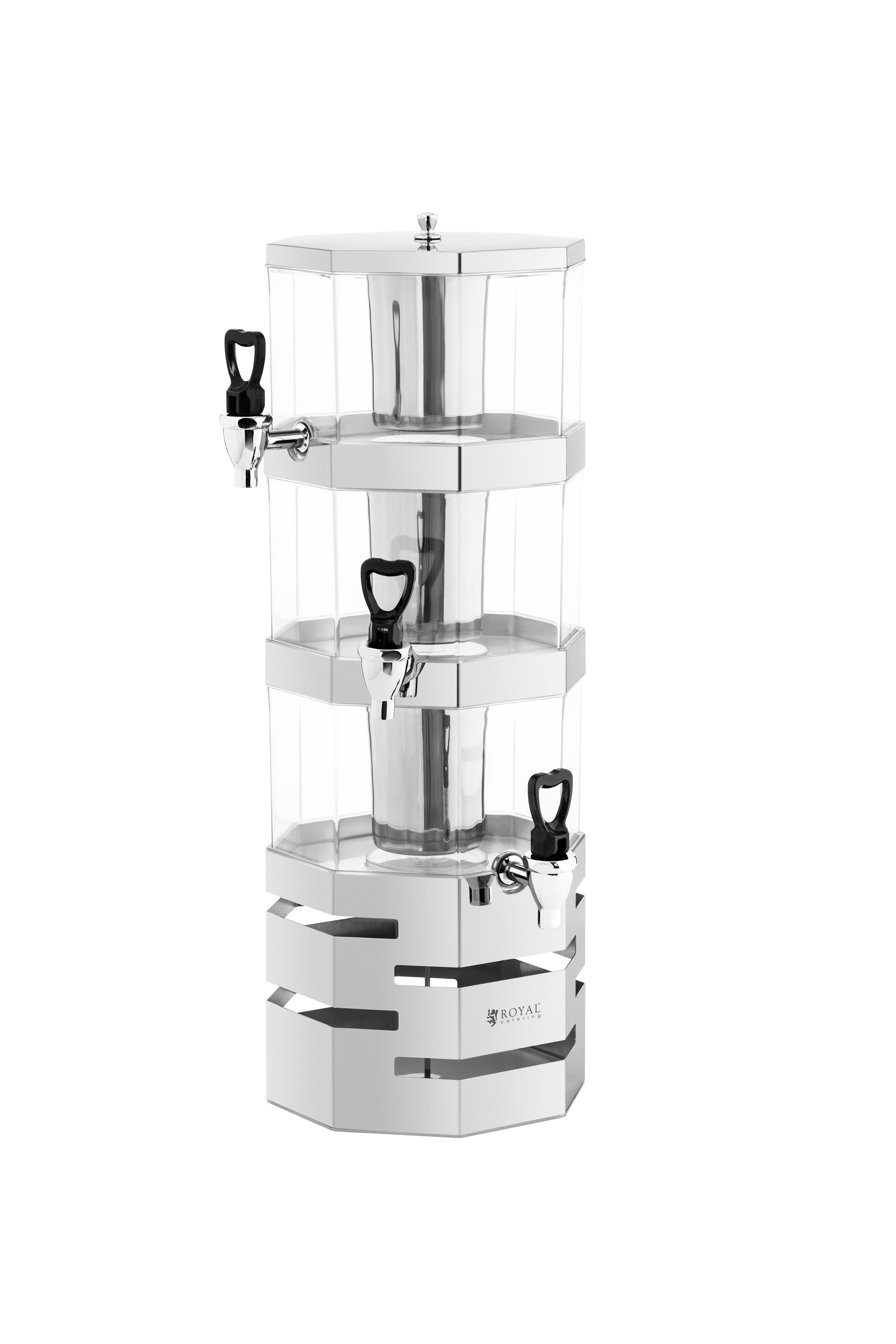 Royal Catering Saftdispenser - 3 x 3,5 l - midterrør til isterninger