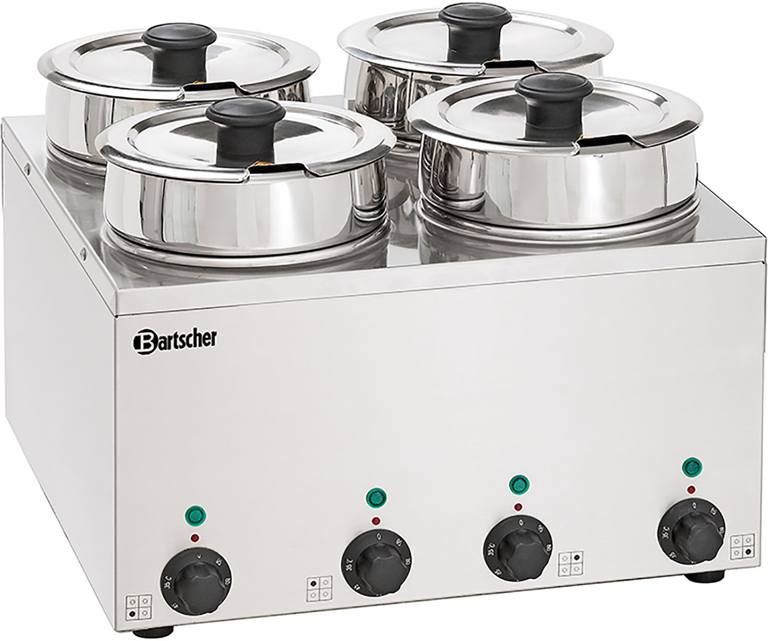 Bartscher Bain Marie varmegryde - 4 gryder - 3,5 liter