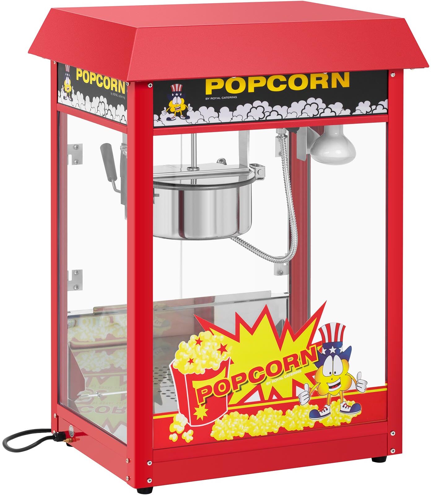 Royal Catering Popcorn-kone - 120 s työjakso - punainen katto