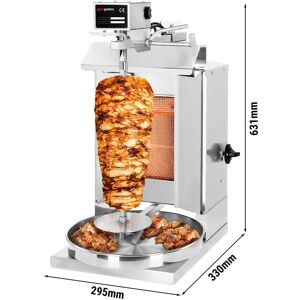 GGM Gastro - Grill gyros/döner a gaz - 1 bruleur - max. 5 kg - portes battantes incluses Argent