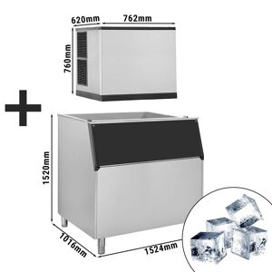 GGM Gastro - Machine a glacons - Cubes - 403 kg/ 24 h - incl. bac de stockage de glace
