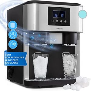 KLARSTEIN Machine a Glacons pour la Maison, Capacité de 1.8L, Fabrique Rapidement Jusqu'à 15kg de Glacons Concassée ou en Balles, Machine à Glaçons, Ice Maker avec Alarme, Machine Facile à Nettoyer - Publicité