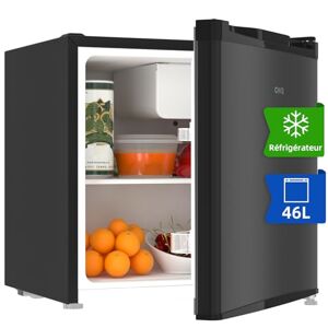 CHIQ réfrigérateur congélateur bas 117 litres, commande électronique, acier  noir, rangement de tri, dégivrage manuel facile