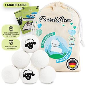 Farrell Brec Birkental [6 XXL] Boules de séchage extra durables pour sèche-linge – Adoucissant naturel 100 % laine de mouton Nouvelle-Zélande – Fabriqué à la main – Idéal pour le duvet - Publicité