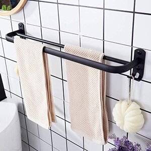 WEBOL Porte-serviettes en aluminium spatial, barre porte-serviettes imperméable à la rouille, porte-serviettes double pôle noir pour salle de bain, cuisine, bureau/C/salle de bain de 60 cm (couleur : F,