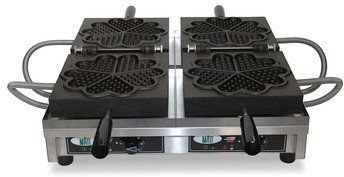 Krampouz Dubbel wafelijzer, 5x27 Hartjes, Matt/Krampouz, 230V/3600W